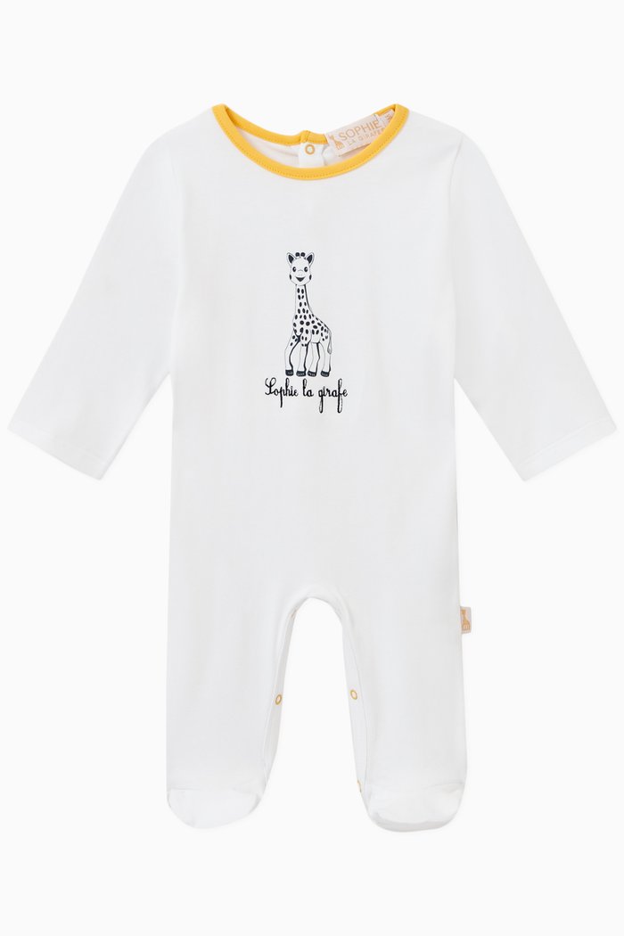 

Contrast Neck Pyjama in Cotton, White