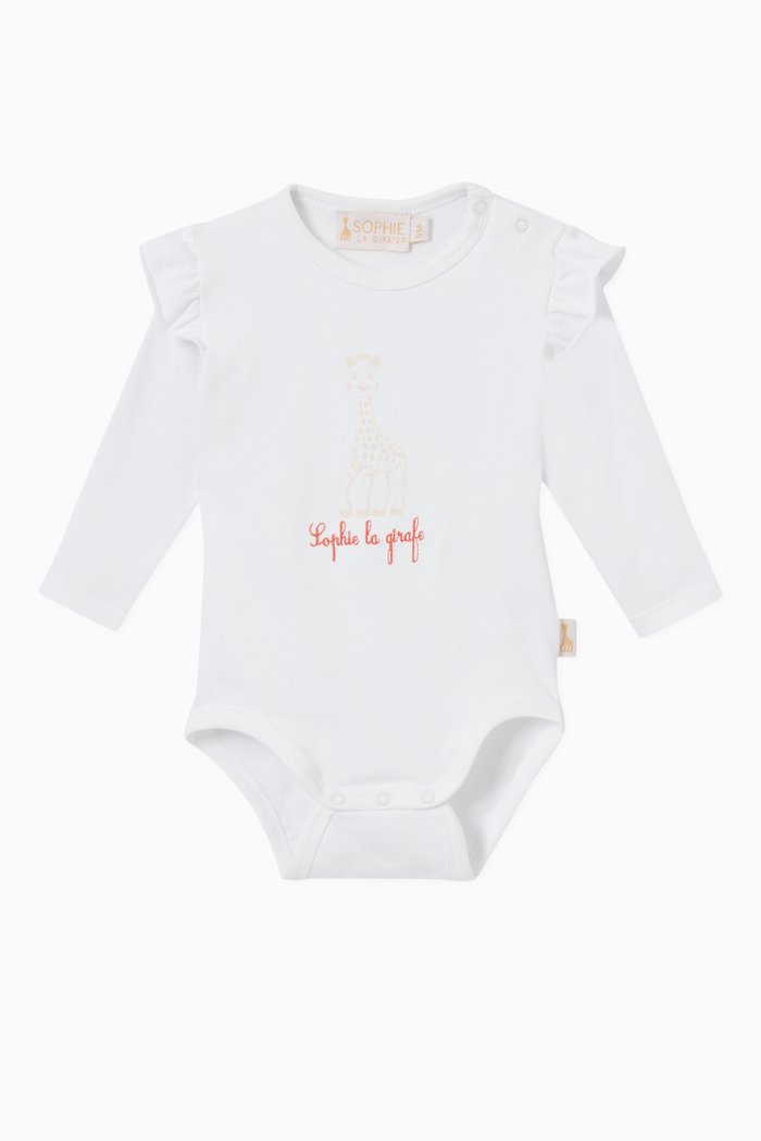 

Ruffle Shoulder Bodysuit in Cotton, White