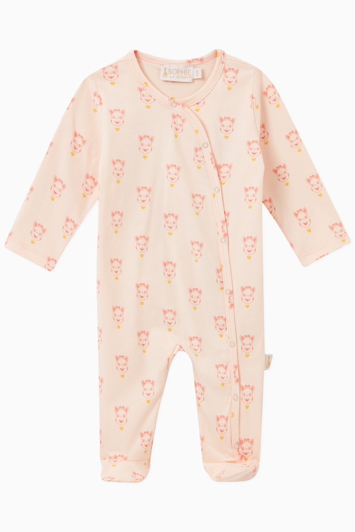 

All-over Giraffe Print Pyjama in Cotton, Orange
