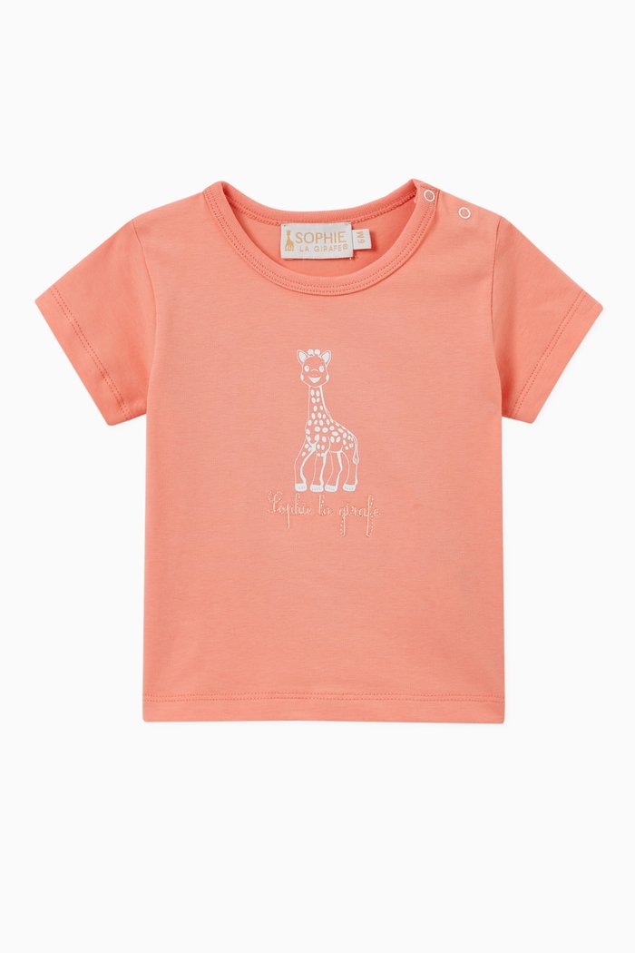

Giraffe Logo Print T-shirt in Cotton, Pink