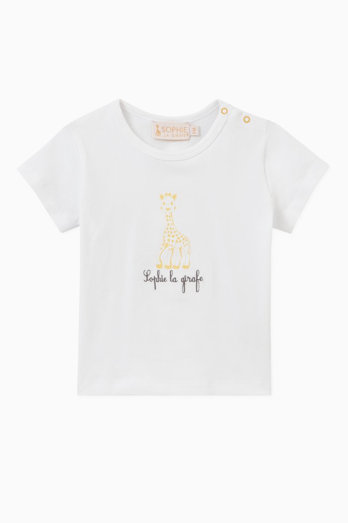 

Giraffe Logo Print T-shirt in Cotton, White