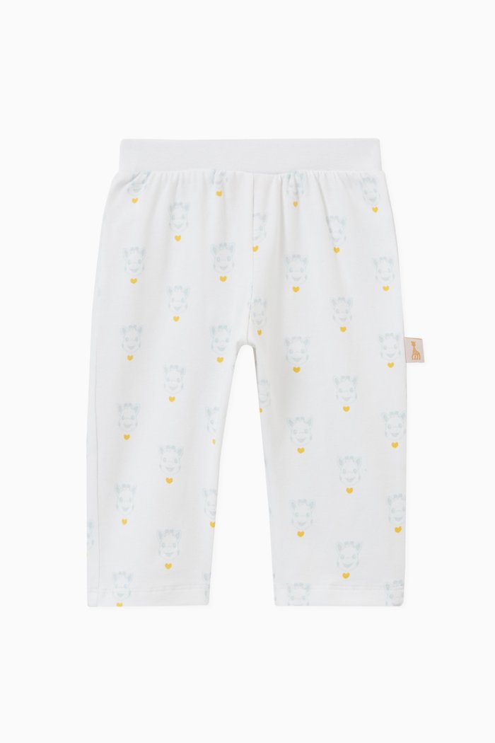 

All-over Giraffe Print Sweatpants in Cotton, Multicolour