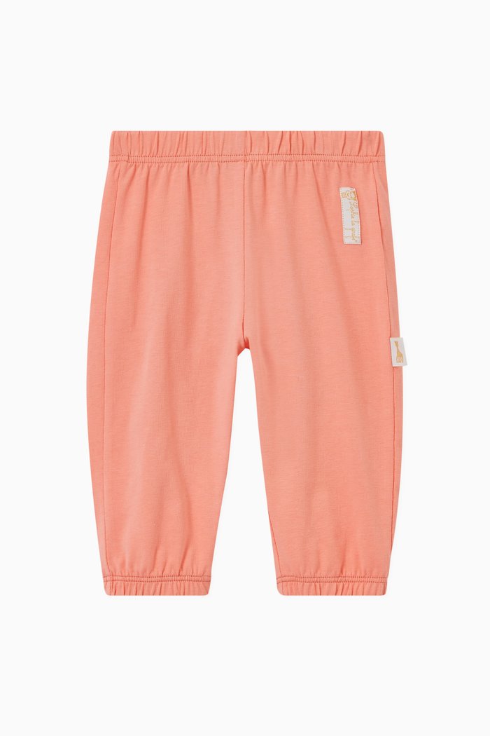 Logo Patch Leggings in Cotton, Pink