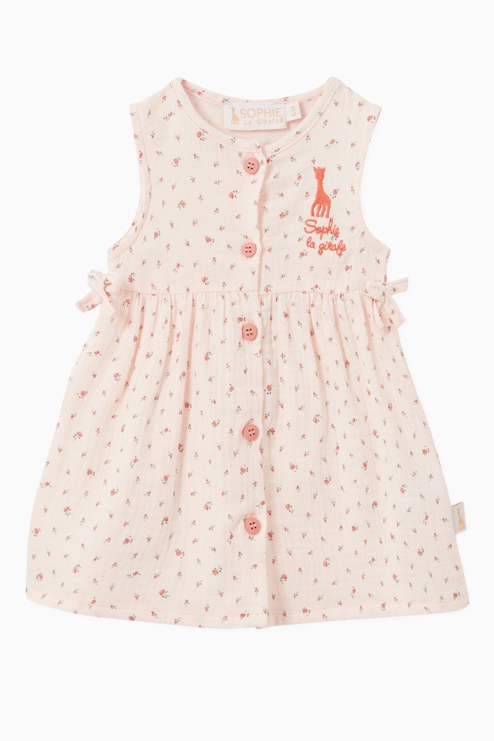 

Floral Print Dress in Organic Cotton, Orange