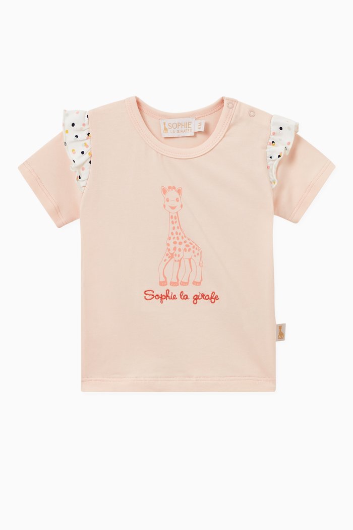 

Ruffle Sleeve T-shirt in Cotton, Orange