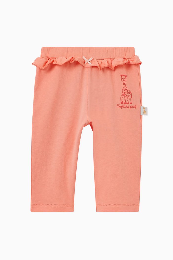 

Ruffle Waistband Leggings in Cotton, Pink