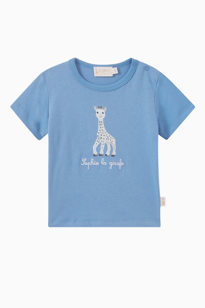 

Giraffe Logo Print T-shirt in Cotton, Blue