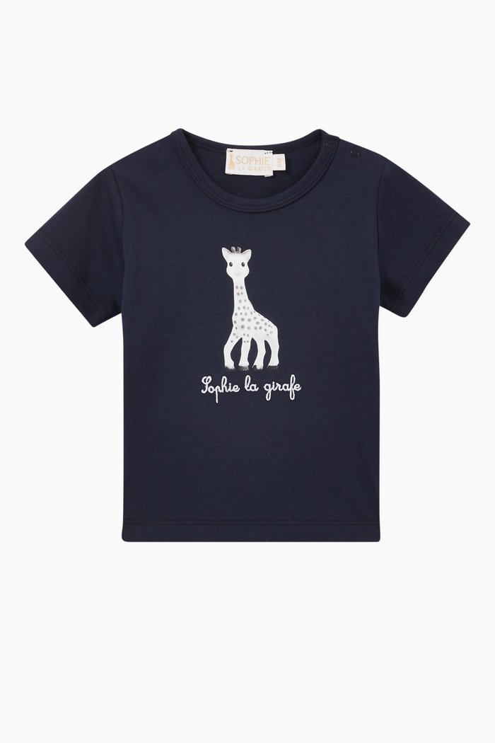 

Giraffe Logo Print T-shirt in Cotton, Blue
