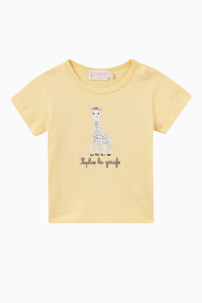 

Giraffe Logo Print T-shirt in Cotton, Yellow