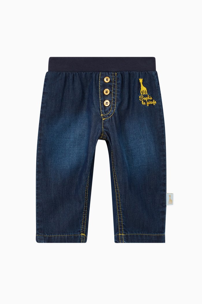 

Contrast Button Jeans in Denim, Blue