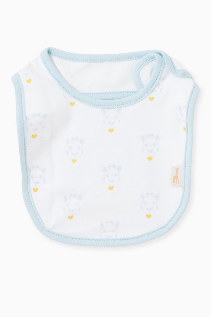 

All-over Giraffe Print Bib in Cotton, Multicolour