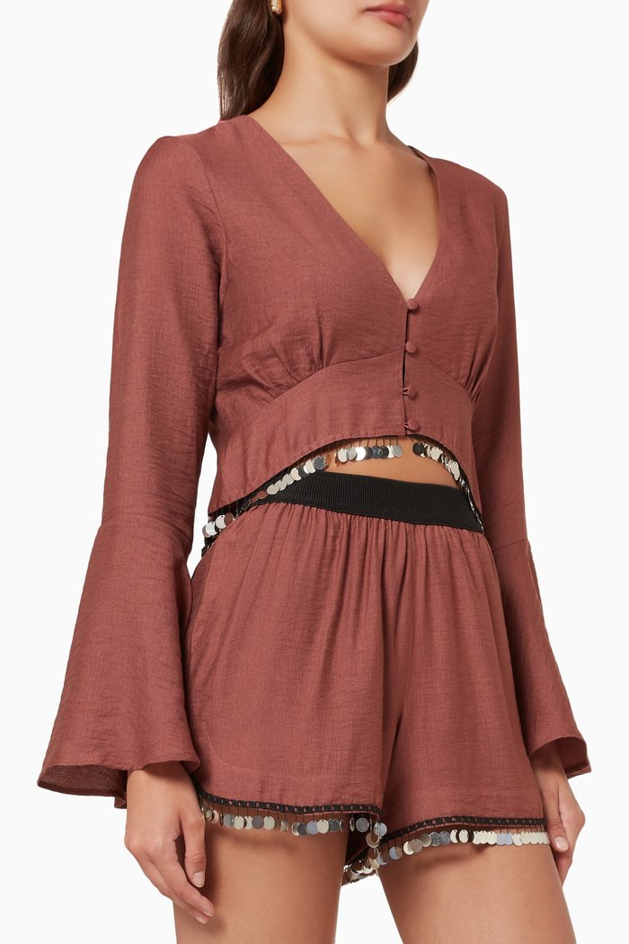 

Ayesha Top in Viscose, Brown