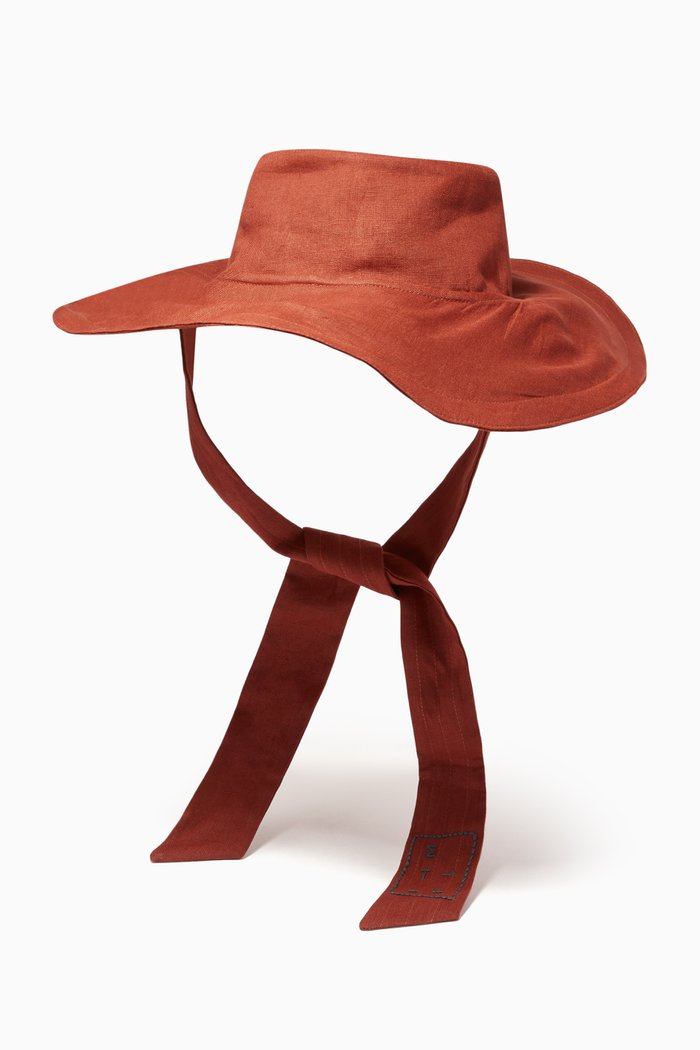 

Josselyn Hat in Linen, Red