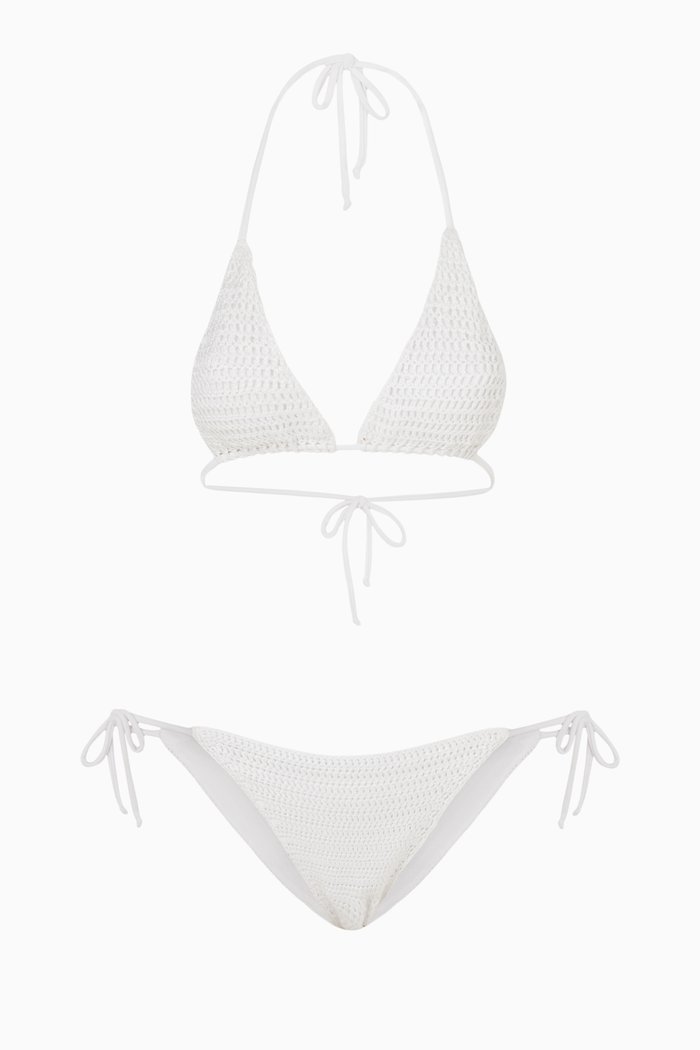 

Capri Bikini Set in Crochet Cotton Tricot, White