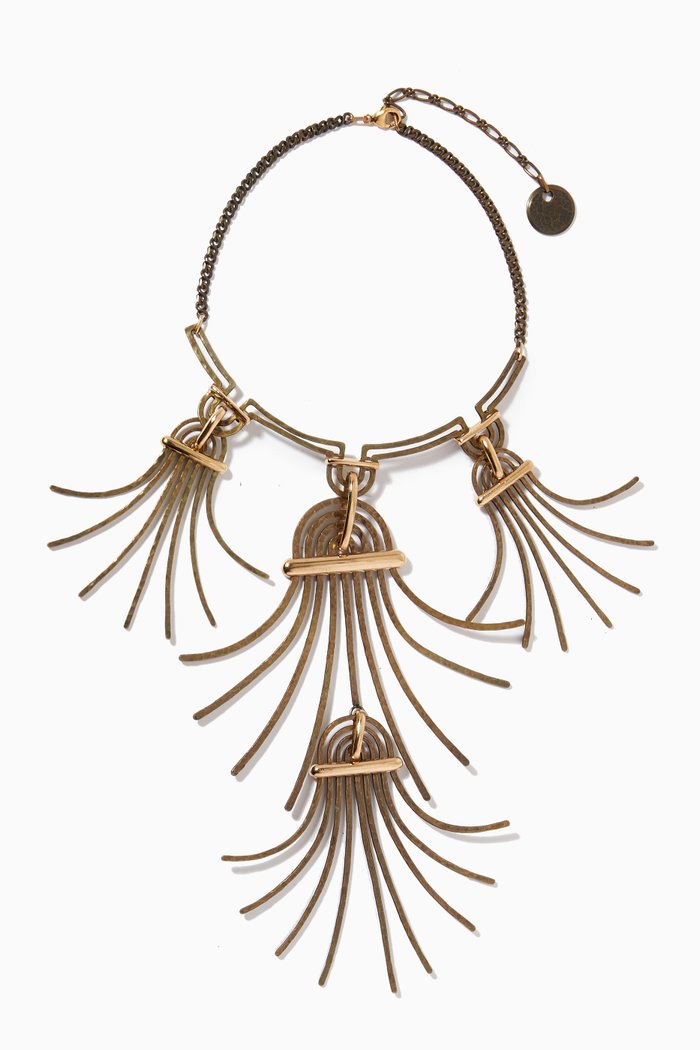 

Statement Necklace in Brass, Gold