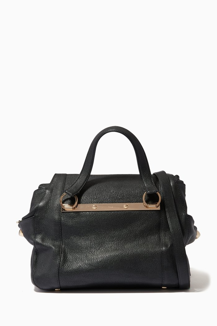 

Large Bridge Shoulder Bag in Leather, Black
