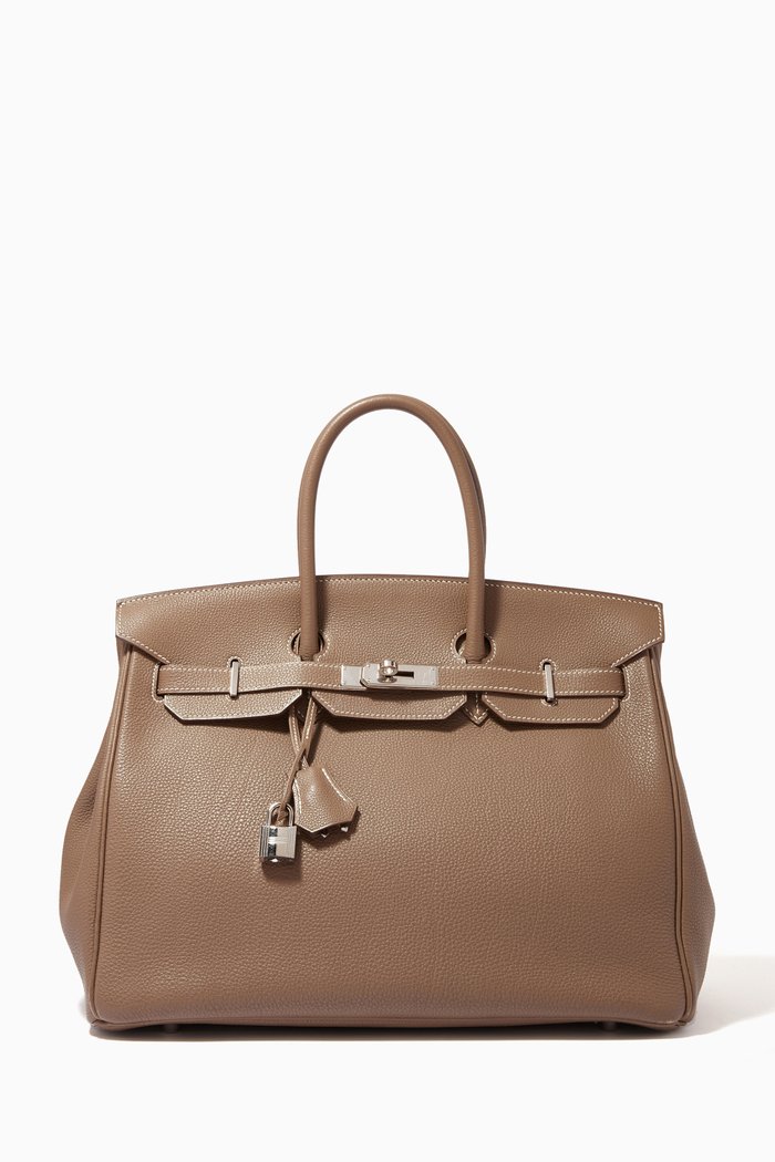 

Birkin 35 Togo Tote Bag in Leather, Grey