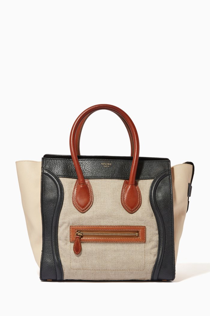 

Phantom Luggage Tote Bag in Tri-colour Leather, Neutral