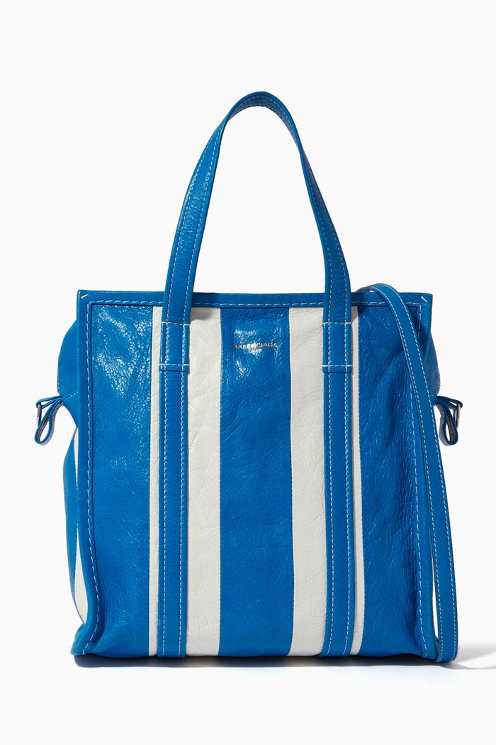 

Medium Bazar Shopper Tote Bag in Leather, Blue