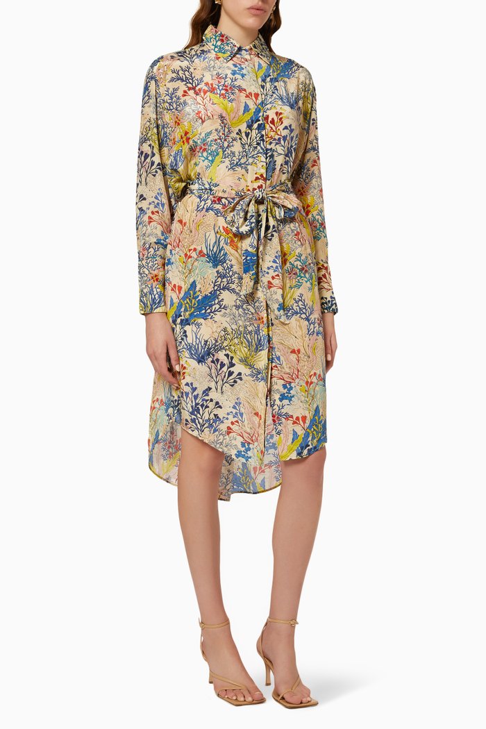 

Grazia Shirt Dress in Crepe de Chine, Multicolour
