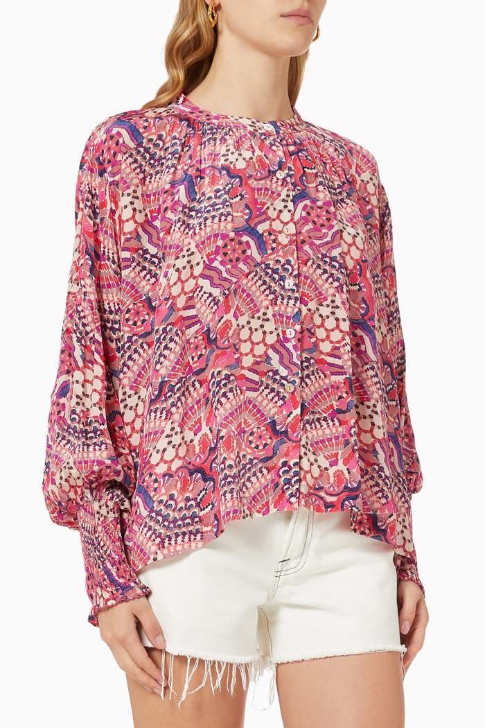 

Desmond Blouse in Crepe de Chine, Pink