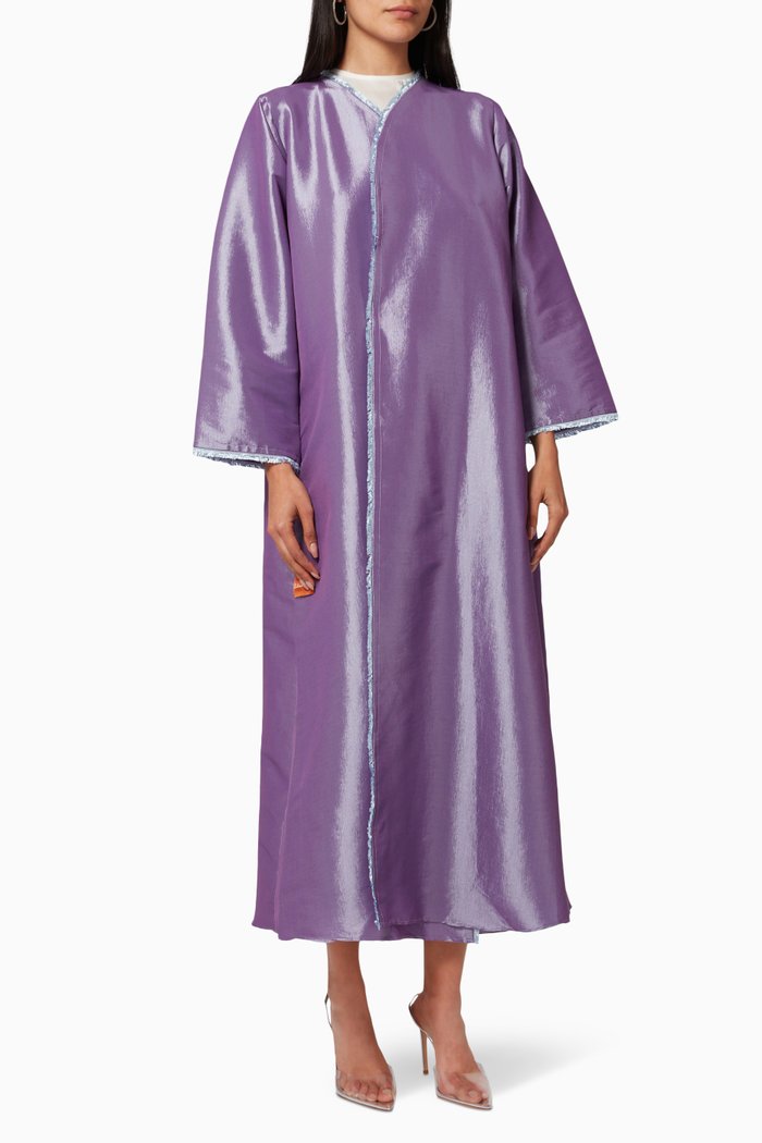 

Fringe Abaya in Taffeta, Purple