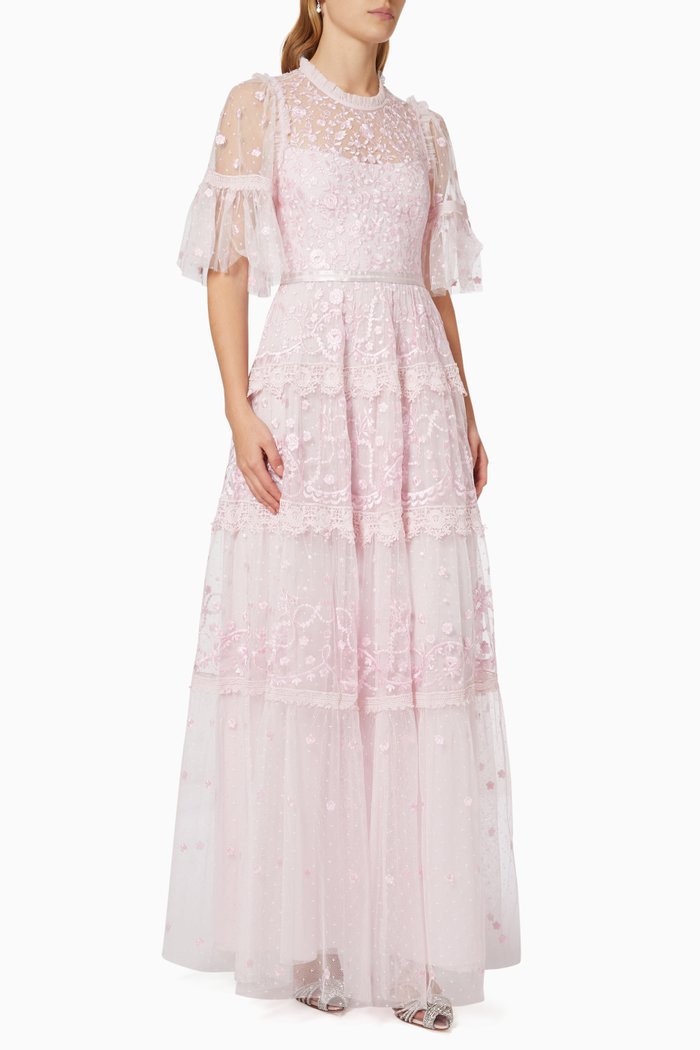 

Midsummer Lace Gown in Tulle, Pink