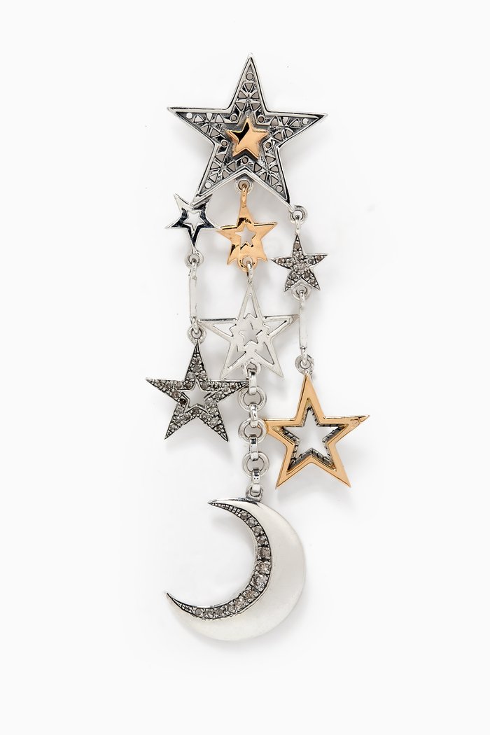 

Star Chandelier Diamond Earring in 18kt Yellow Gold & Sterling Silver