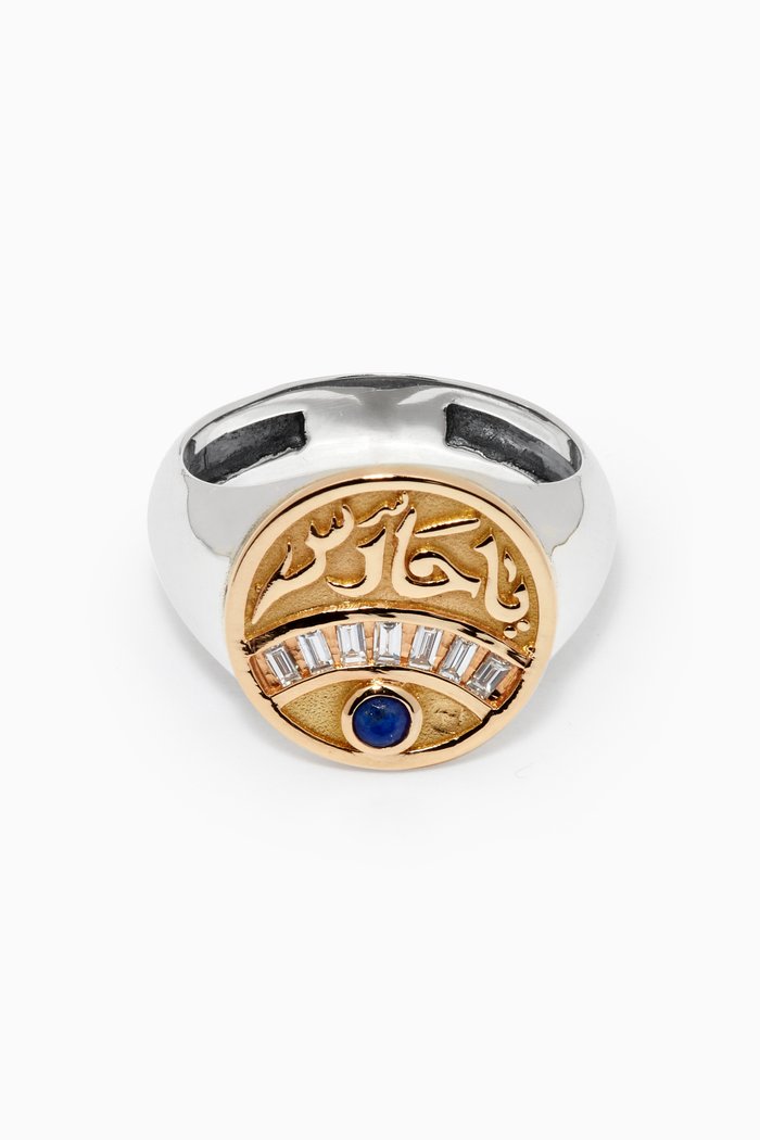 

Guardian Diamonds & Lapis Ring in 18kt Gold & Sterling Silver