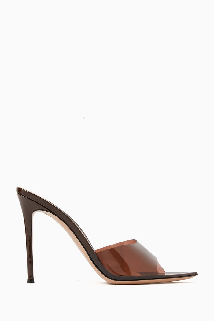 

Elle 105 Mules in Patent Leather & Plexi, Brown