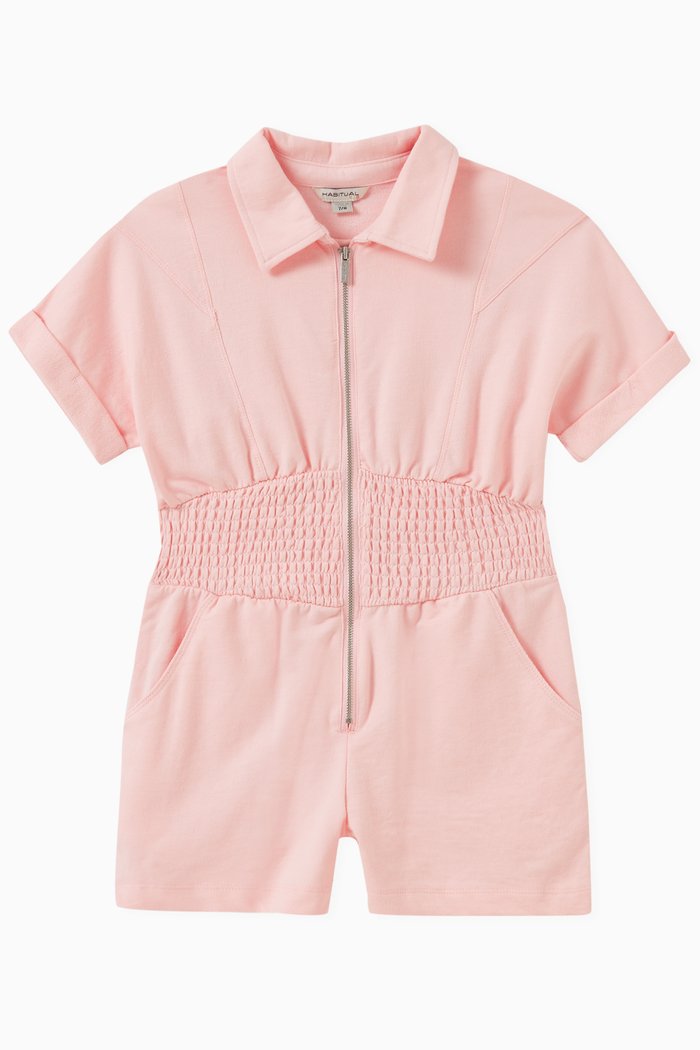 

Smocked Waist Romper, Pink