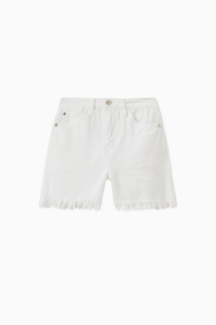 

Fringe Shorts with Denim, White