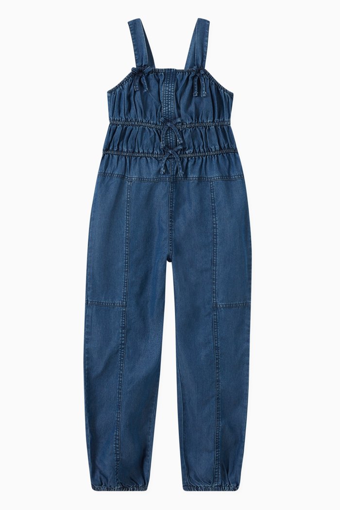 

Ruched Romper in Lyocell, Blue