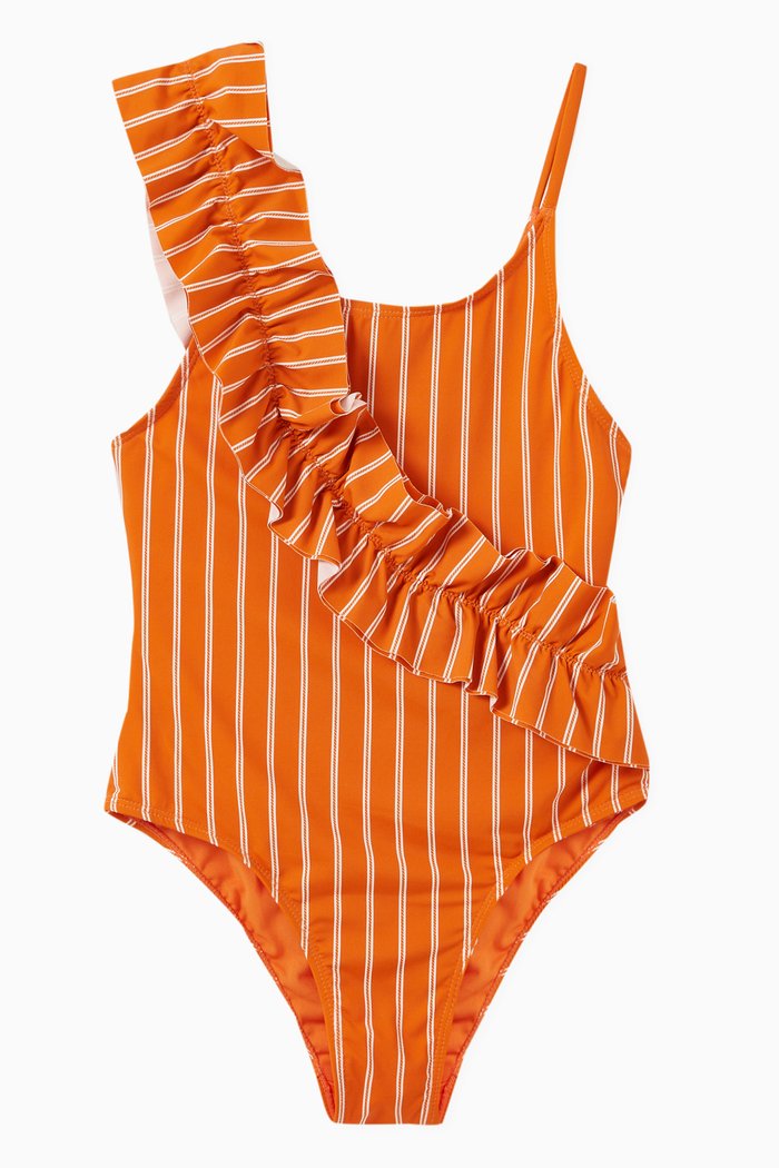 

Ruched Swimsuit in Nylon Spandex, Orange