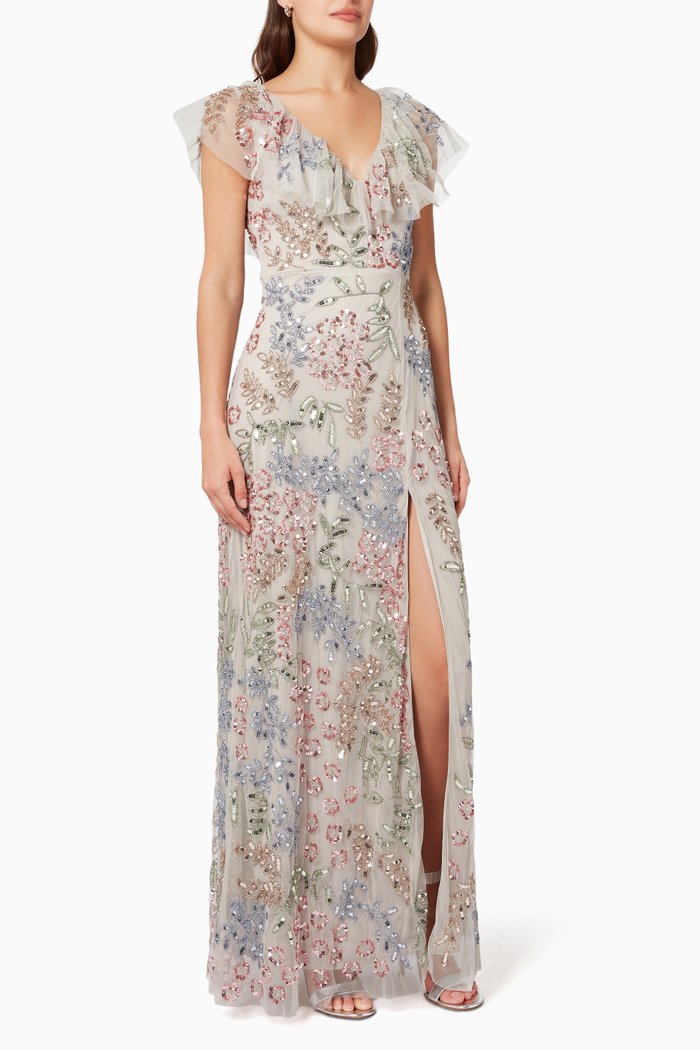 

Embellished Maxi Dress, Grey