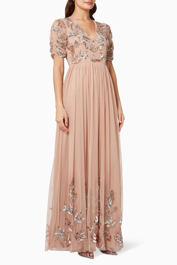 

Embellished Maxi Dress, Neutral