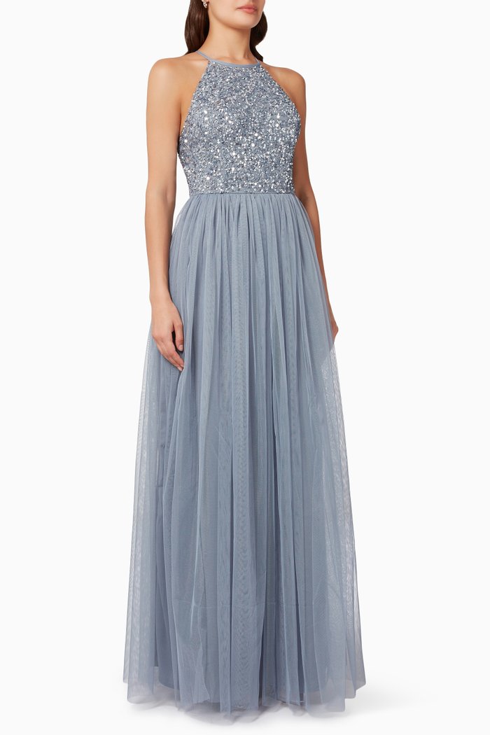 

Halterneck Maxi Dress, Blue
