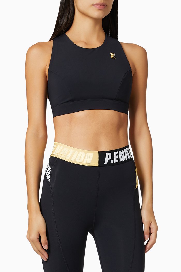 

Backswing Sports Bra in Recycled Nylon, Black