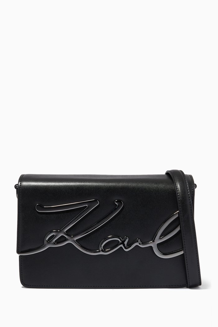 

K/Signature Shoulder Bag in Leather, Multicolour