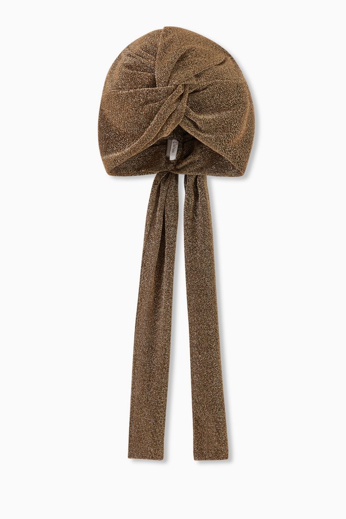 

Lumiere Turban in Stretch Lurex, Gold