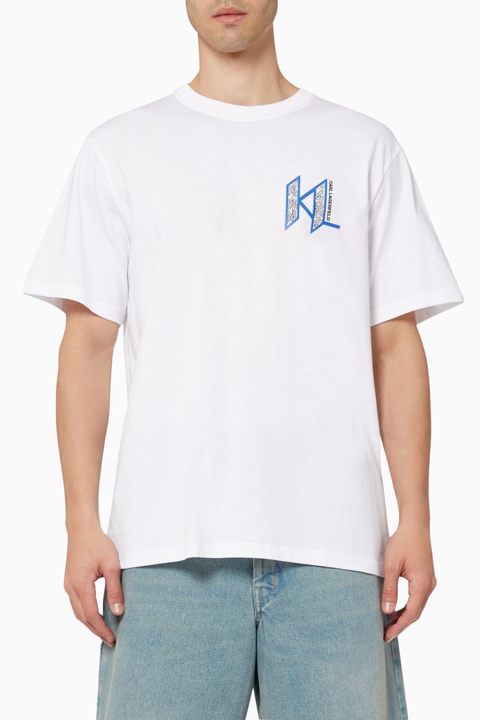 

KL Monogram Logo T-shirt in Cotton, White