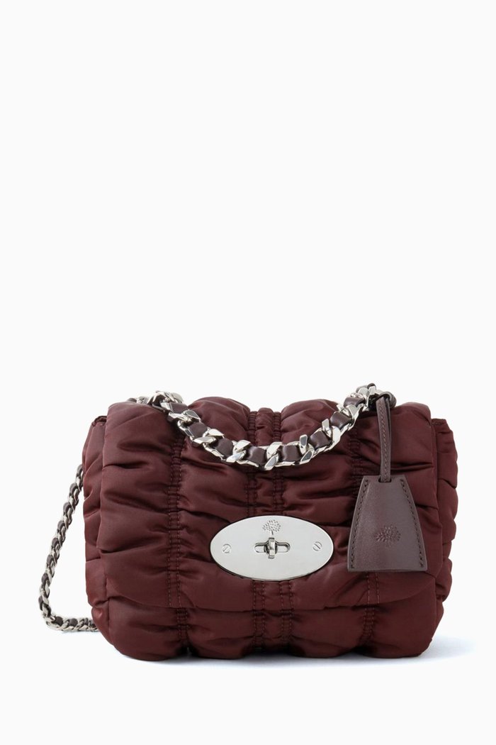 

Lily Top Handle Bag in ECONYL® Regenerated Nylon, Burgundy