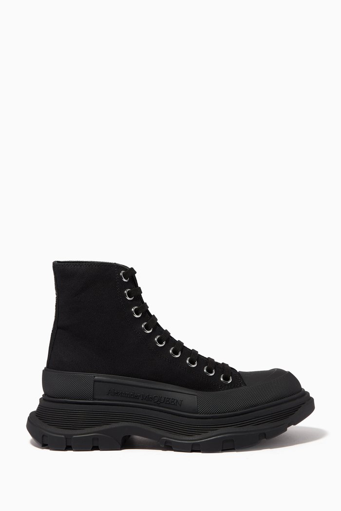 

Tread Slick Boots in Cotton Canvas, Black