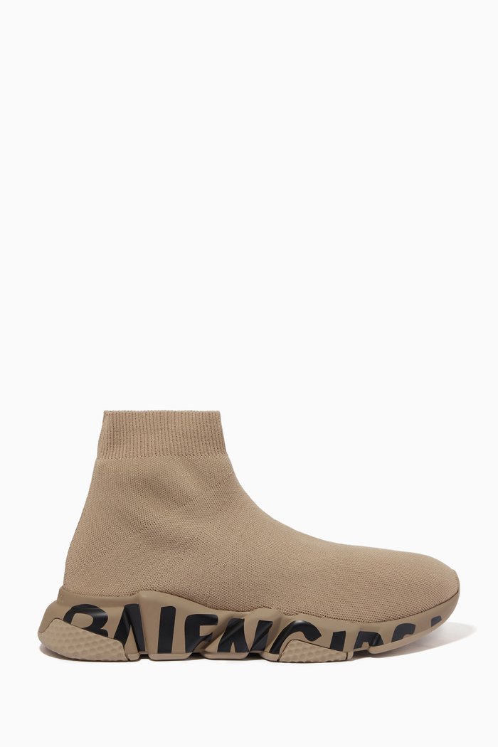 

Speed Graffiti Sneakers in Jacquard Knit, Neutral