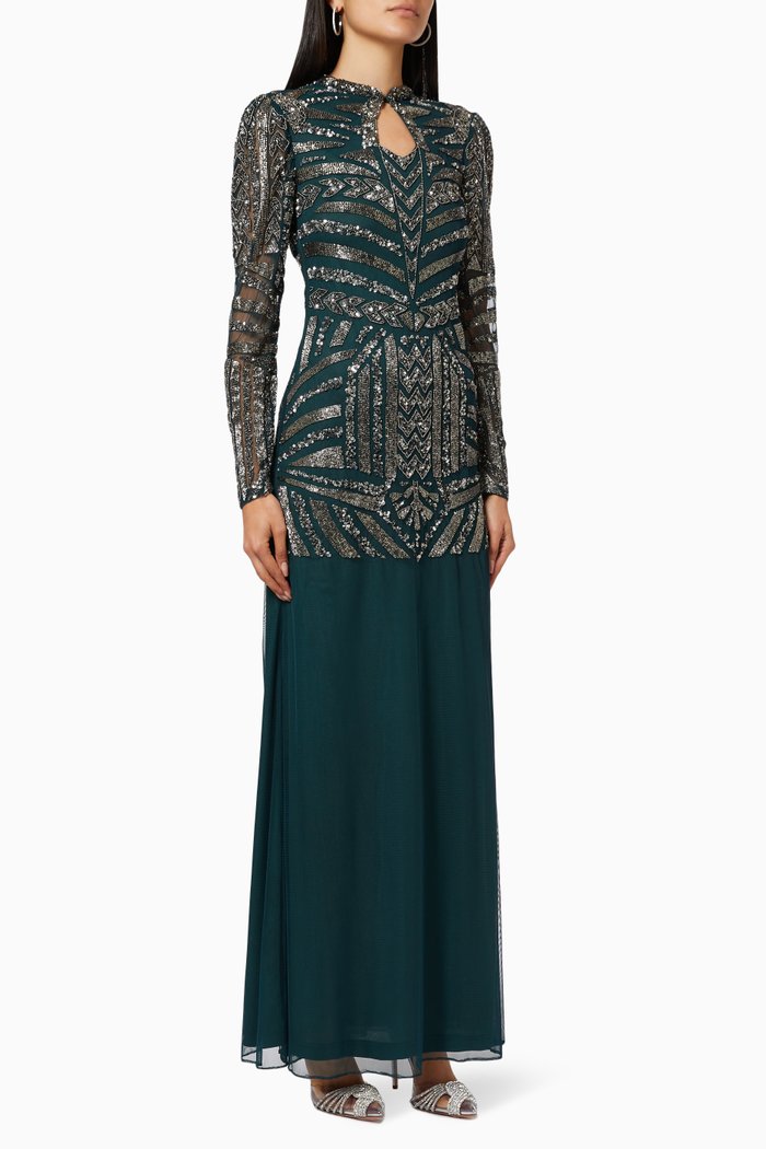 

High Neck Gown, Green
