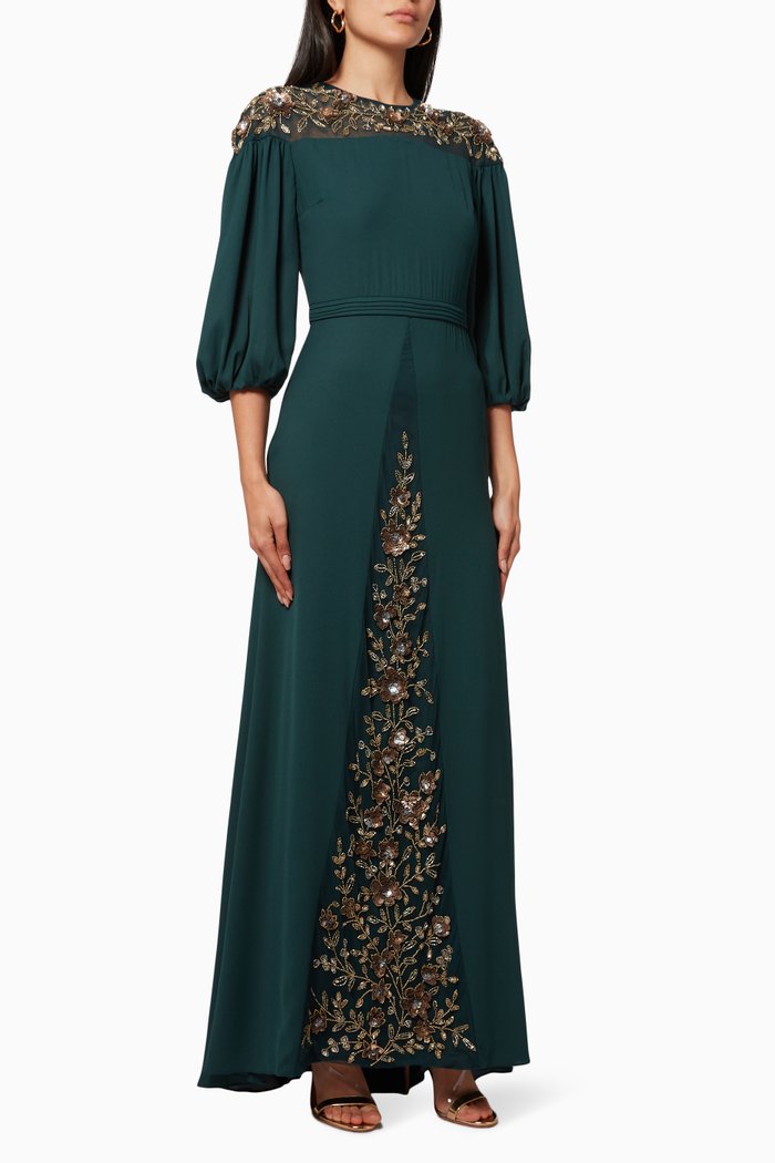 

Embellished Gown, Green