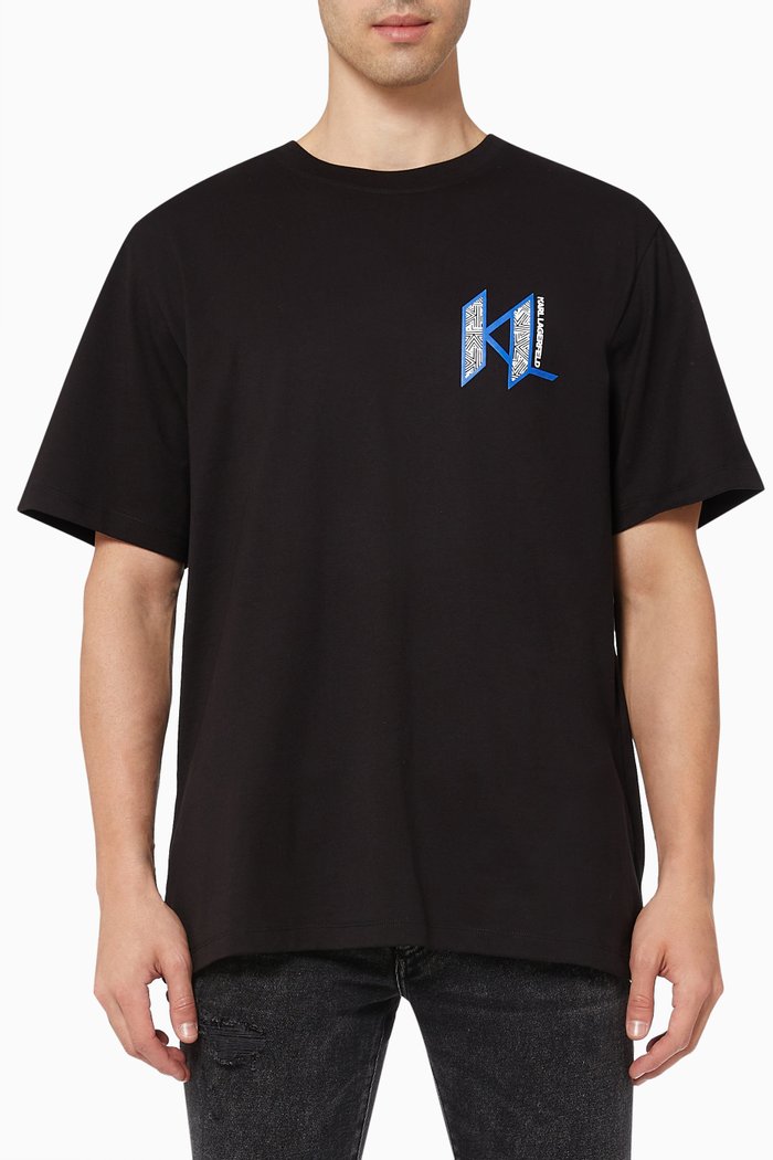 

KL Monogram Logo T-shirt in Cotton, Black