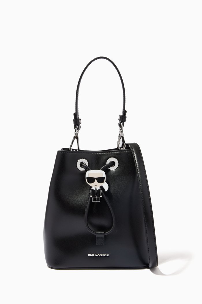 

K/Ikonik Bucket Bag in Leather, Black
