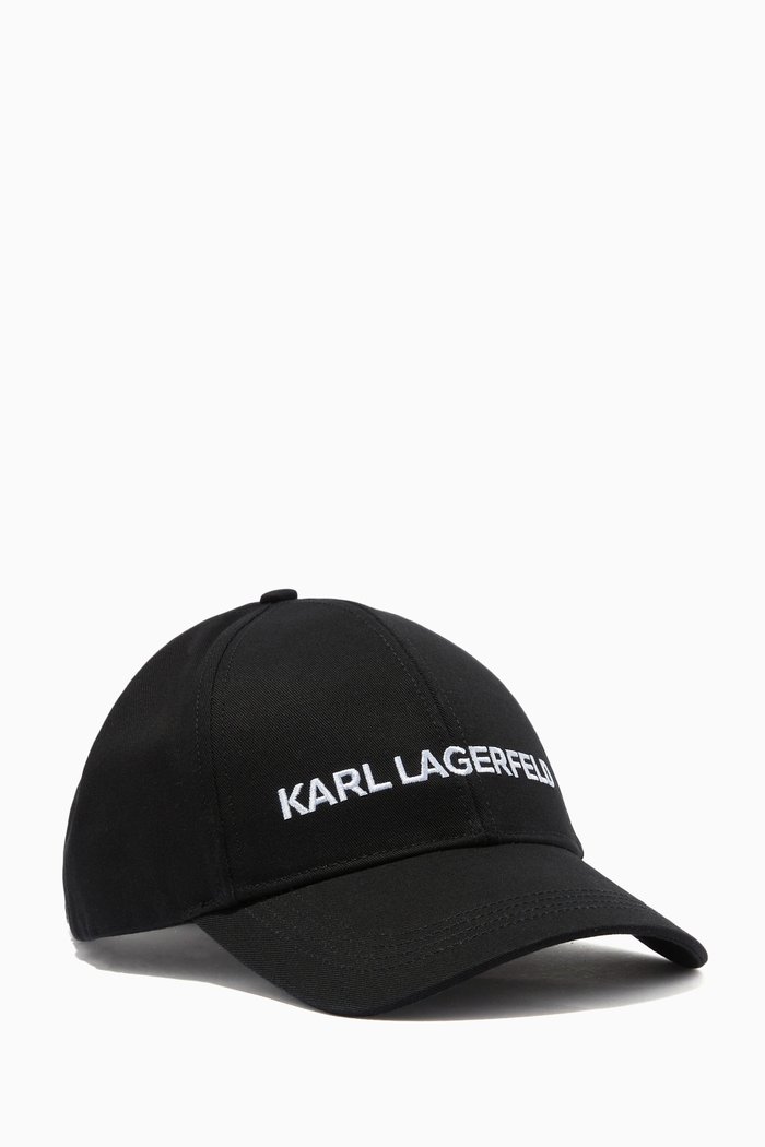 

Karl Essential Cap in Cotton Gabardine, Black