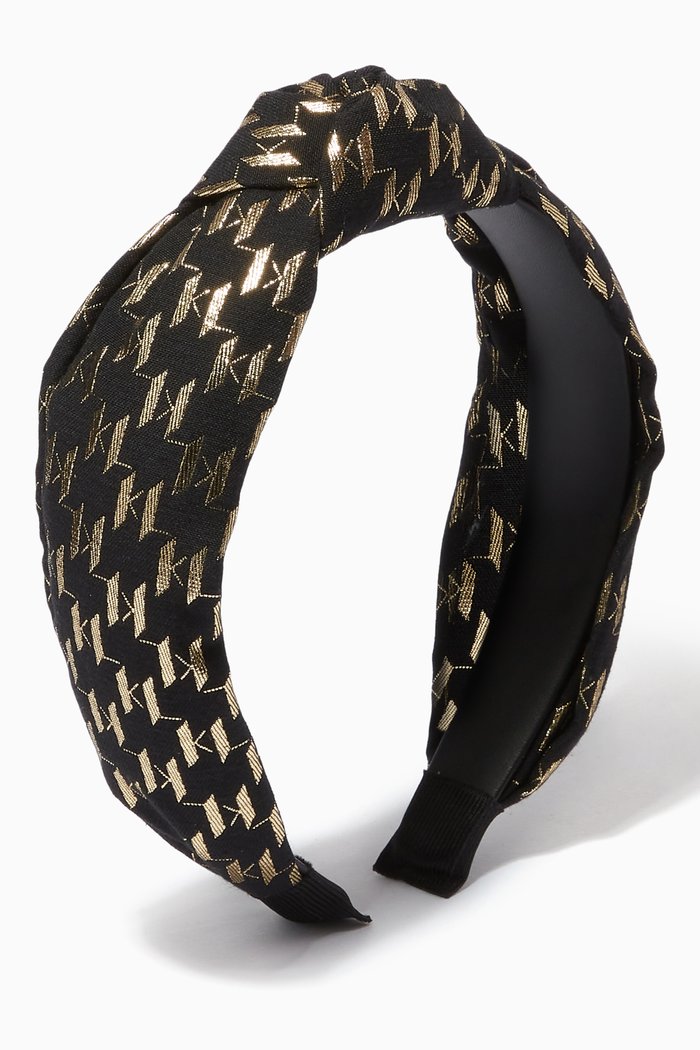 

K/Evening Headband in Jacquard Cotton, Black